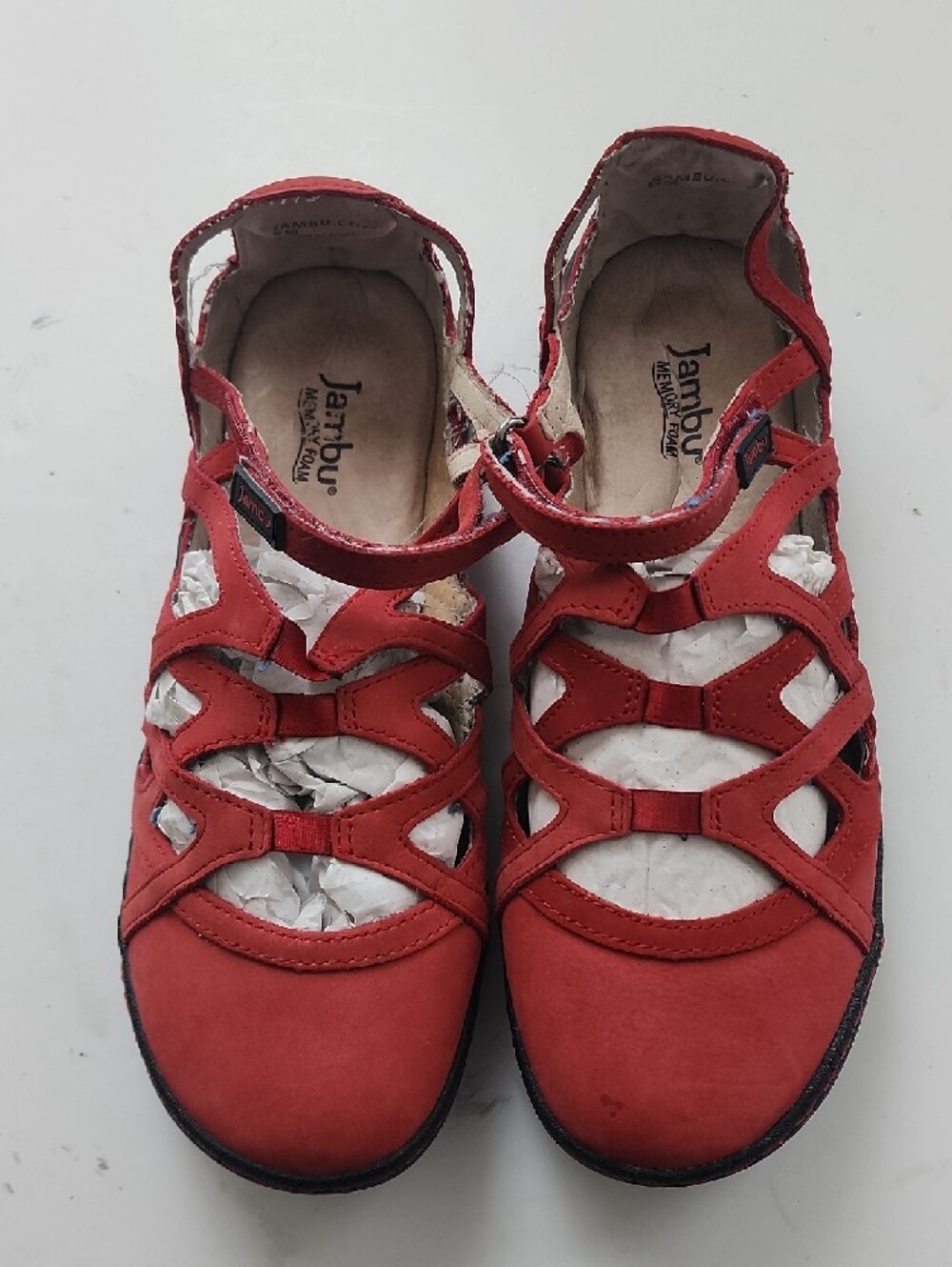 Jambu Red Strappy Casual Mary Jane Flats with Cutouts - Picture 13 of 13